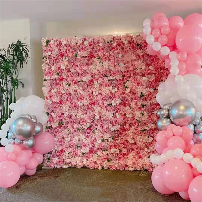 40X60cm Silk Rose Flower Wedding Decoration Artificial Flower Wall For Hotel Home Decor Baby Shower Backdrops