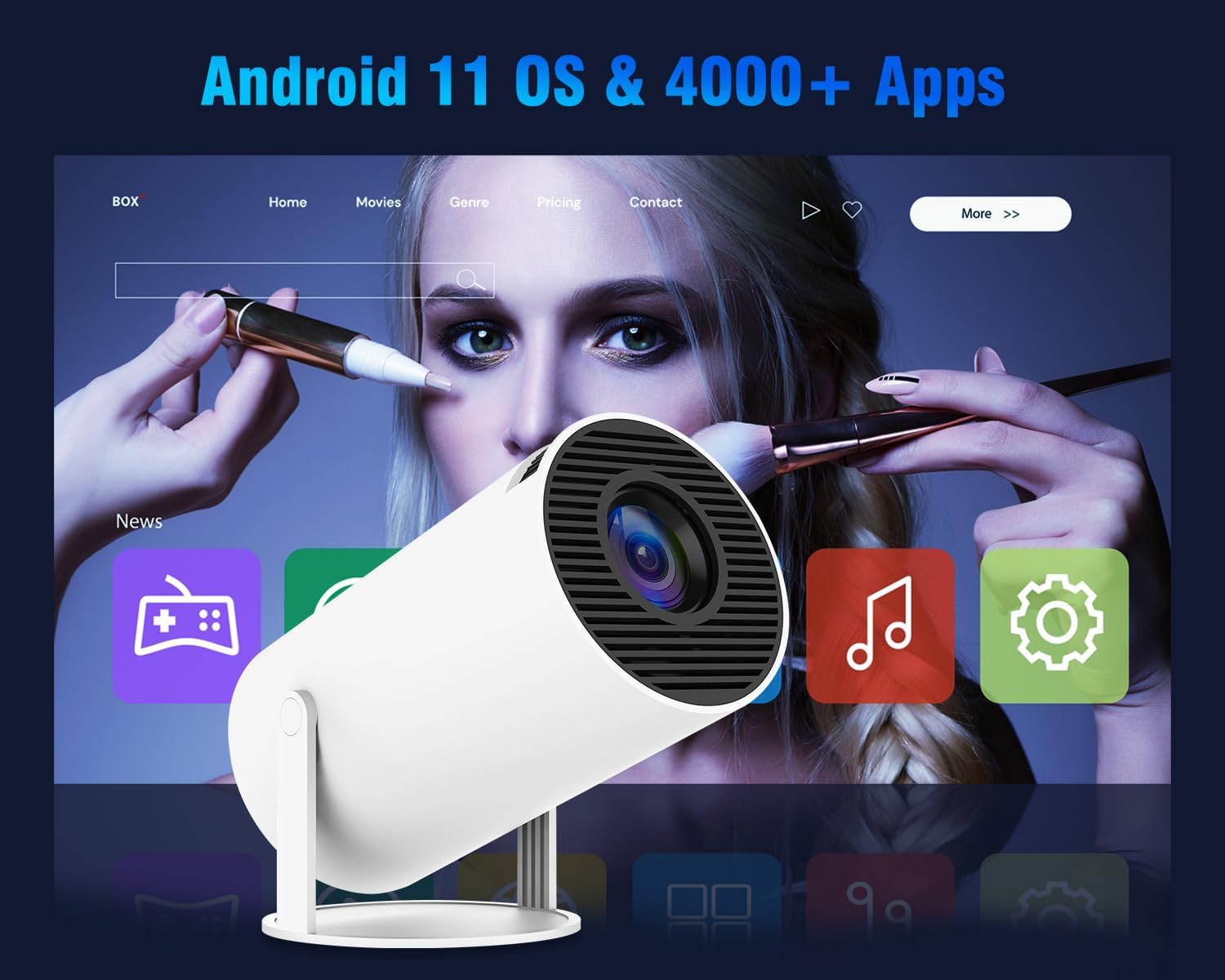 MovieMate™ - 4K Android 11 WiFi Portable Mini Movie Projector
