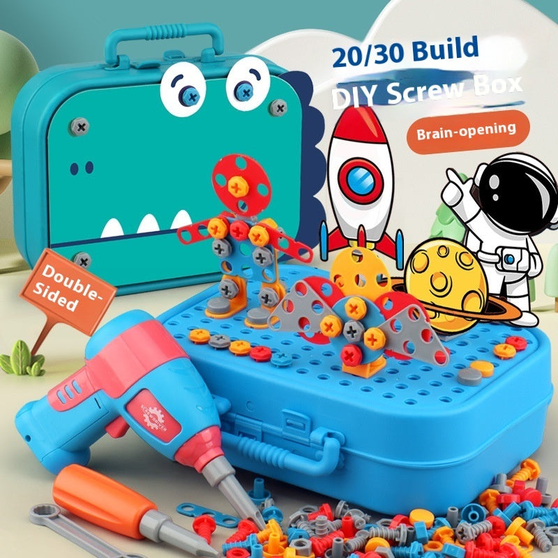 Electric Screw Tool Box Children's Toy Electric Drill Set