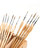 FineCraft™ 11 Pcs Miniature Detail Paint Brush Set With Natural Wood Handle