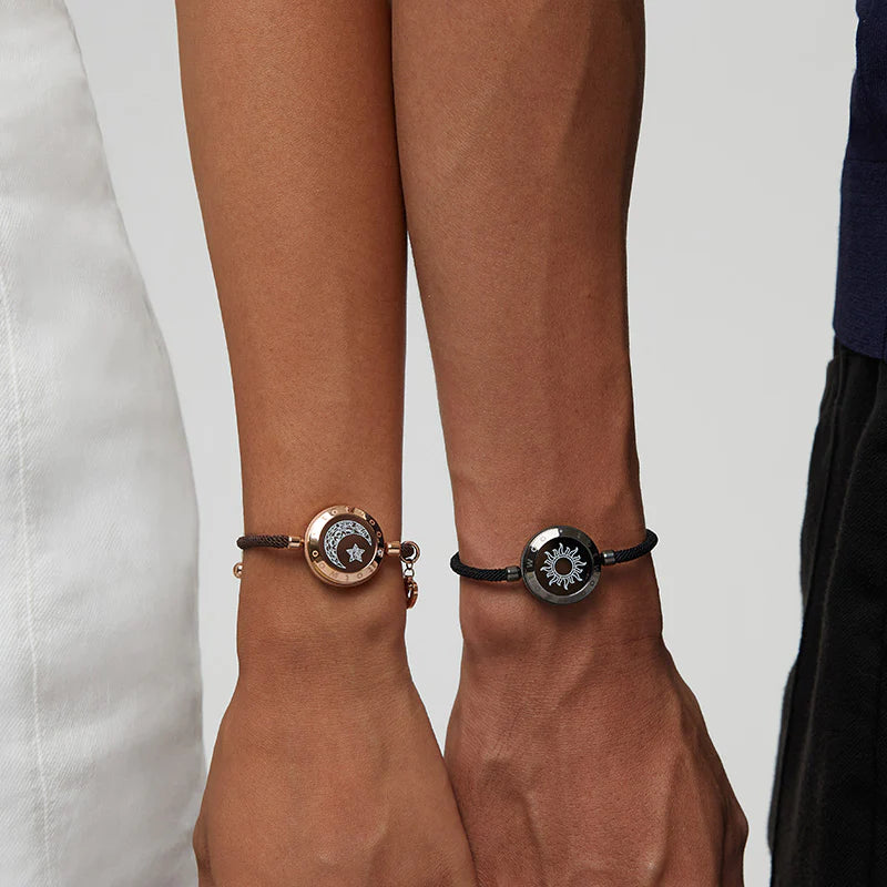 LunarLink™ Sun & Moon Touch Bracelets with Milan Rope (Black + Brown)