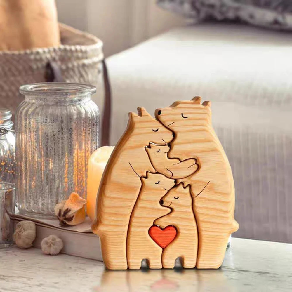 UnityPuzzle™ Wooden Bear-Shaped Family