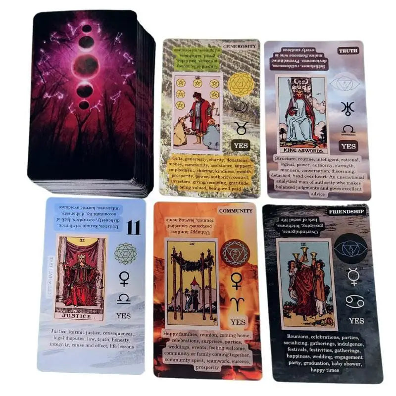 Funny Tarot Cardsnew Tarot Cards Set Mysterious Divinationfunnyboard Gamesupplies For Party Gamesfantasy Tarot Cards Pocket Size