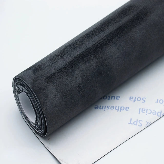 Vehicu - Black self-adhesive suede fabric for DIY car decor