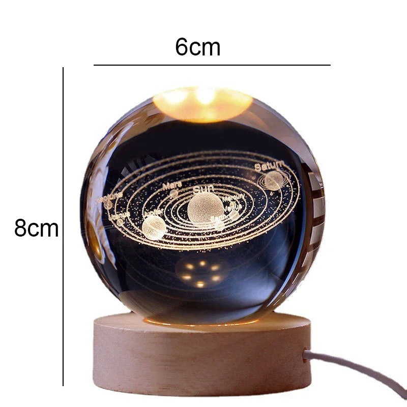 LUMEX 3D Moon Glowing Planetary Galaxy Astronaut Crystal Ball Night Lights USB LED Lamp Bedroom Decor Kids Christmas Birthday Gifts