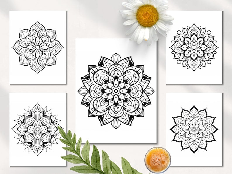 100 Mandalas Coloring Book | PDF, Printable Coloring Pages | Simple Mandalas | Stress Relief Patterns | Art Therapy | Coloring Pages